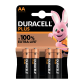 PILE DURACELL AA/LR06 PLUS 100% BLISTER DE  4 / 20