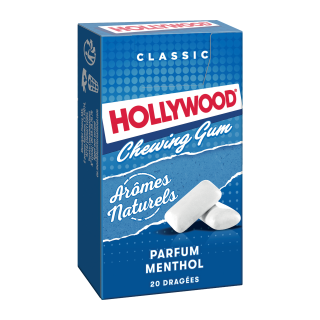 HOLLYWOOD CLASSIC CHEWING GUM SANS SUCRES MENTHOL HOLLYWOOD ETUI 28G /20