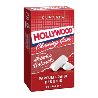 HOLLYWOOD CHEWING GUM SANS SUCRES FRAISE HOLLYWOOD ETUI 28G /20