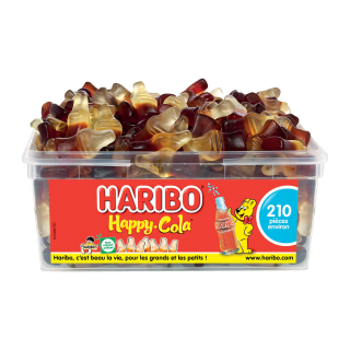 BONBON GELIFIES HAPPY COLA HARIBO TUBO 210 PIECES/1