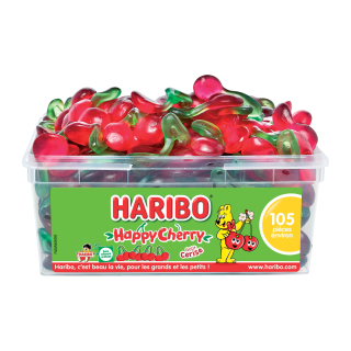 BONBON GELIFIES HAPPY CHERRY HARIBO TUBO 105 PIECES/1