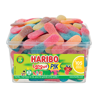 BONBON GELIFIES LANGUE ACIDE HARIBO TUBO 105 PIECES/1