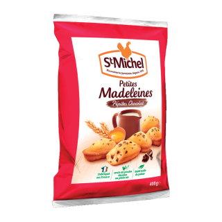 MADELEINES COQUILLE PEPITES DE CHOCOLAT ST MICHEL SACHET 400 G / 12