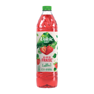 EAU MINERALE NATURELLE PLATE AROMATISEE FRAISE VOLVIC JUICY BOUTEILLE PET 1,5 L / 6