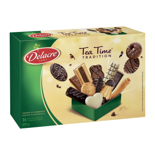 TEATIME BISCUITS NOIX DE COCO CHOCOLAT AU LAIT AMANDES SABLÉS SPRITS DELACRE BOITE 500G /10