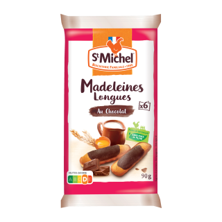 MADELEINES LONGUES MARBREES CHOCOLAT ST MICHEL SACHET 90 G / 20