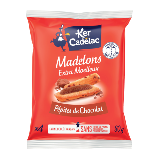 MADELONS EXTRA MOELLEUX PÉPITES DE CHOCOLAT KER CADELAC BARQUETTE 80 G / 32