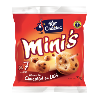 MINI'S PÉPITES DE CHOCOLAT AU LAIT KER CADELAC SACHET 70 G / 24