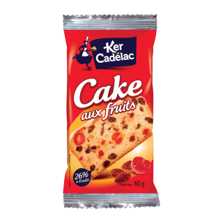 TRANCHE DE CAKE AUX FRUITS KER CADELAC SACHET 60 G / 40