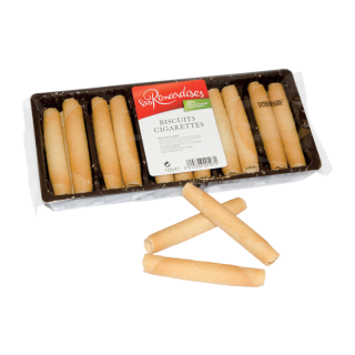 BISCUITS CIGARETTES NATURE LES RENARDISES BARQUETTE 125 G / 12