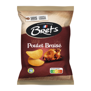 CHIPS POULET BRAISE BRETS SACHET 125G / 10