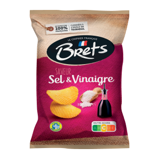 CHIPS SEL ET VINAIGRE BRETS SACHET 125G / 10