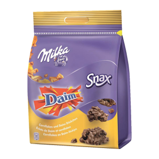 SNAX PEPITES CHOCOLAT AU LAIT ET DAIM MILKA SACHET 145G /10