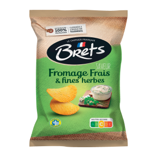 CHIPS FROMAGE FRAIS ET FINES HERBES  BRETS SACHET 125G / 10