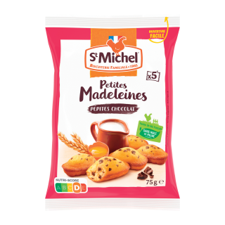 MADELEINES COQUILLE PEPITES DE CHOCOLAT ST MICHEL SACHET 75 G / 24