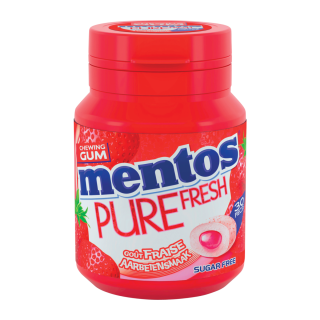 MENTOS GUM PURE FRESH FRAISE BTLE 60G/6