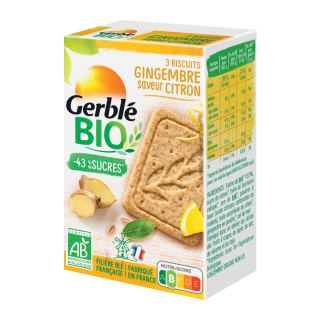 BISCUIT CITRON GINGEMBRE BIO GERBLÉ FORMAT POCKET 33G /18