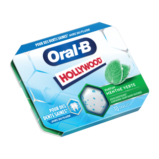 ORAL B CHEWING GUM SANS SUCRES ORAL CARE MENTHE VERTE HOLLYWOOD ETUI 17G /12