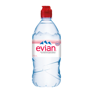 EAU MINERALE NATURELLE PLATE EVIAN BOUTEILLE RPET 75 CL BOUCHON SPORT/ 6