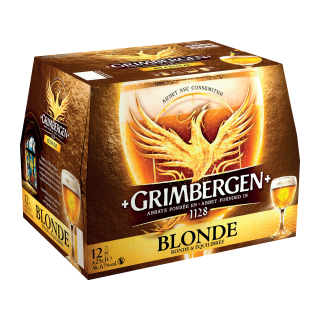 BIERE BLONDE GRIMBERGEN 6,7° BOUTEILLE VERRE PERDU 25 CL PACK 12