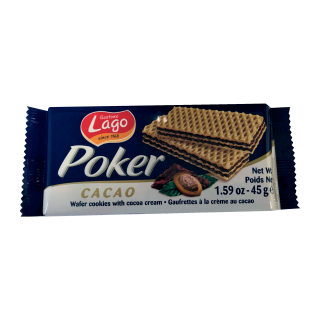 GAUFRETTES CHOCOLAT POKER LAGO 45G/20