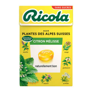 BONBONS SANS SUCRES CITRON MELISSE STEVIA RICOLA BOITE 50G/20