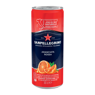 SAN PELLEGRINO BOISSON GAZEUSE AROMATISÉE ARANCIA ROSSA CANETTE SLIM 33 CL 