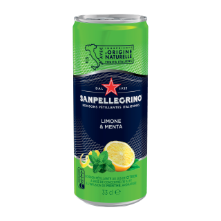 SANPELLEGRINO BOISSON GAZEUSE AROMATISÉE LIMONE & MENTA CANETTE SLIM 33 CL