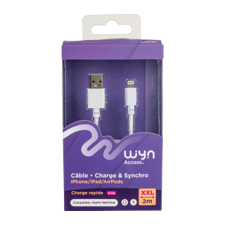 CABLE CHARGE LIGHTNING 2.4A 2M /5