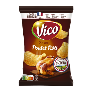 CHIPS LISSES POULET ROTI VICO SACHET 125G/12