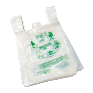 SAC BRETELLE BIO TRANSPARENT - 24+14X45 CM - 4 PQTS DE 100 - 4 KG