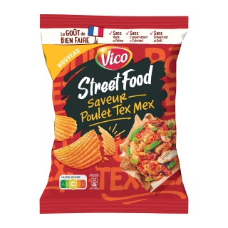 CHIPS POULET TEX VICO STREETFOOD SACHET 120G/10