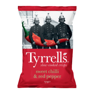 CHIPS PIMENT DOUX POIVRON TYRRELLS SACHET 150G/10