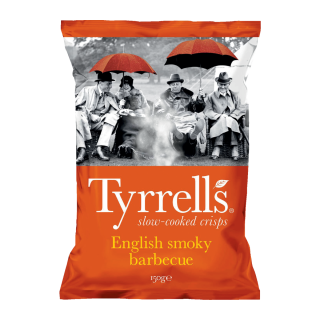 CHIPS SMOKEY BARBECUE TYRRELLS  SACHET 150G/10