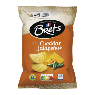 CHIPS CHEDDAR JALAPENO BRETS SACHET 125G / 10