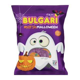 MARSHMALLOW HALLOWEEN MIX TÊTES DE MORT ET CITROUILLES ARÔME VANILLE ET CRÈME BULGARI SACHET DE 150 G / 18