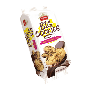 GROS COOKIES PEPITES DE CHOCOLAT NAPPAGE CHOCOLAT BARQUETTE 140 G /16