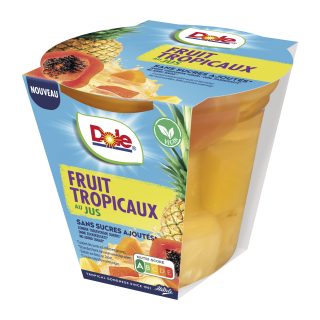 COUPELLE DE FRUITS TROPICAUX AU JUS DOLE EMBALLAGE INDIVIDUEL 198 G / 8