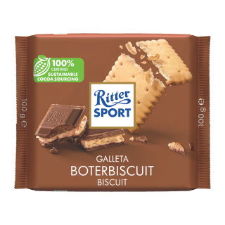  RITTER TAB CHOC LAIT BISCUIT 100G/11